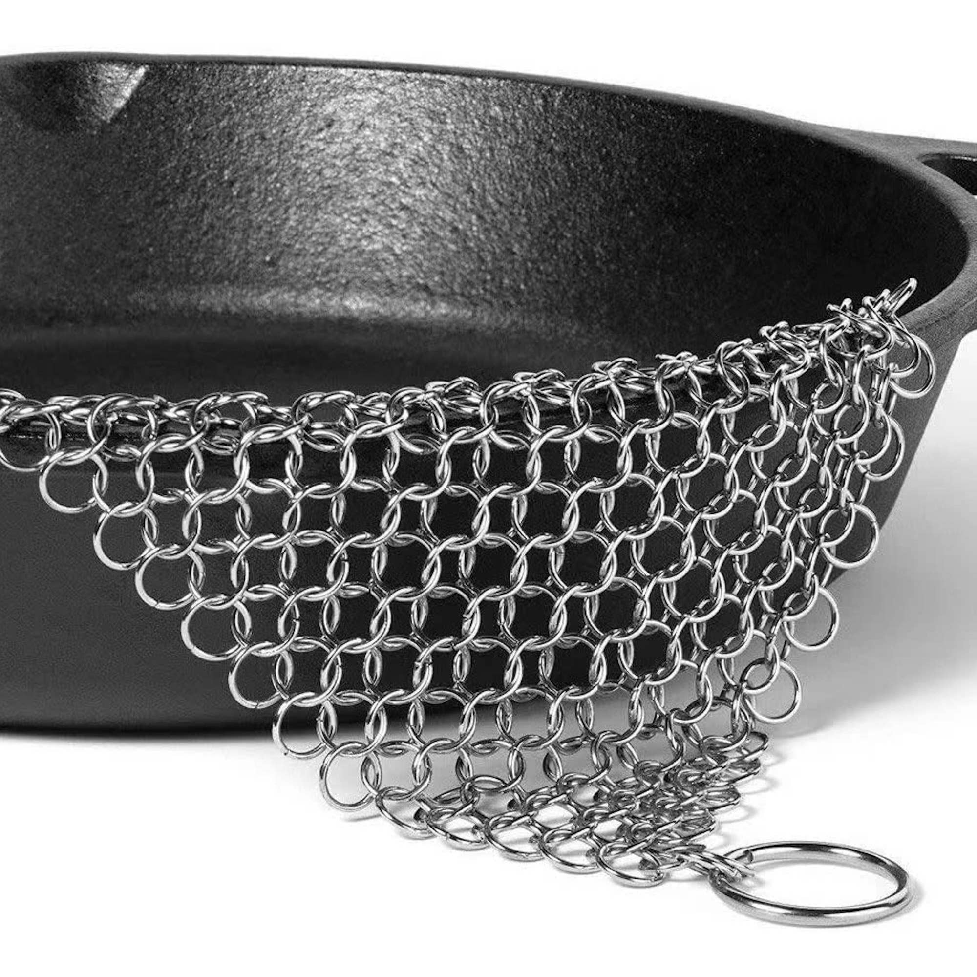 Outset Chain Mail Cast Iron Cleaner and Scrubber, 8” x 6”
