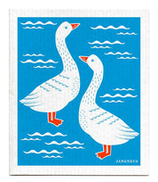 Swedish Dishcloth - Geese - Turquoise