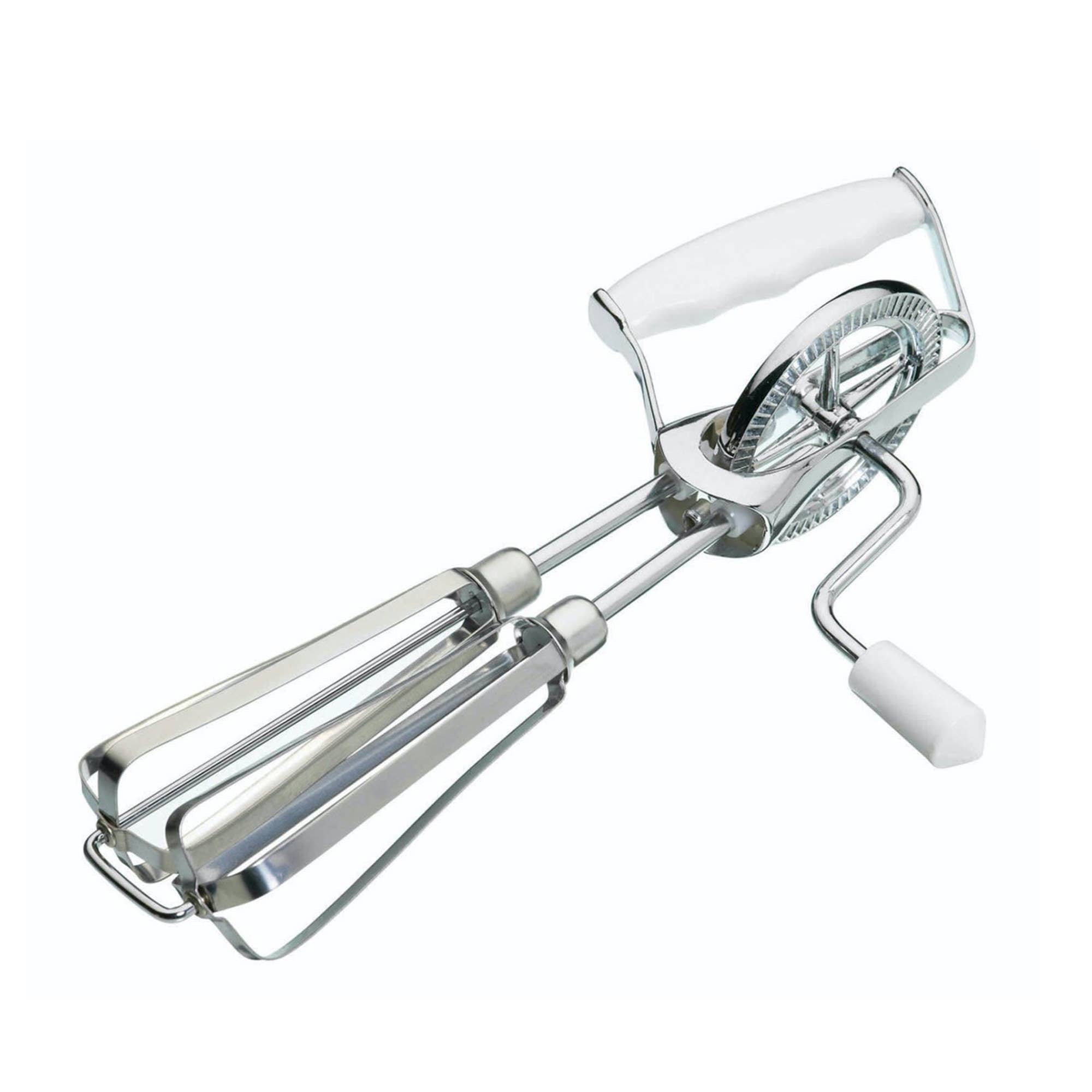 Fox Run Stainless Steel Manual Hand Mixer, White, 10" x 5"