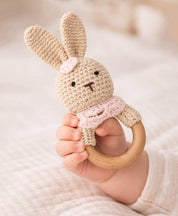 Crochet Bunny Rattle Teether