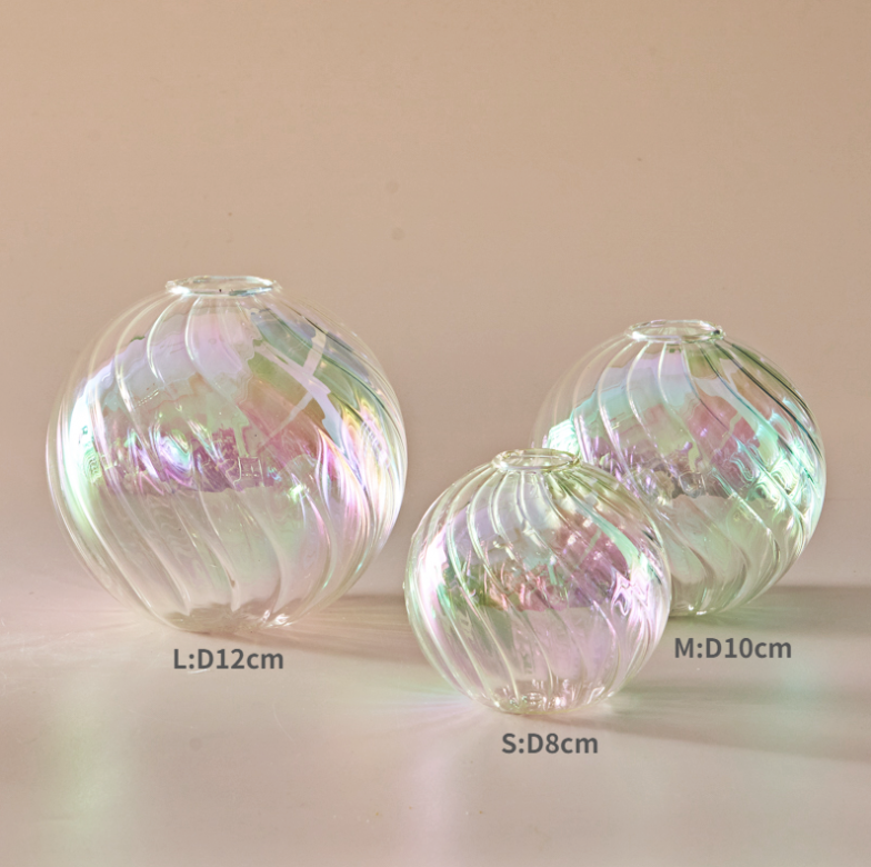 Iridescent Ball Vases