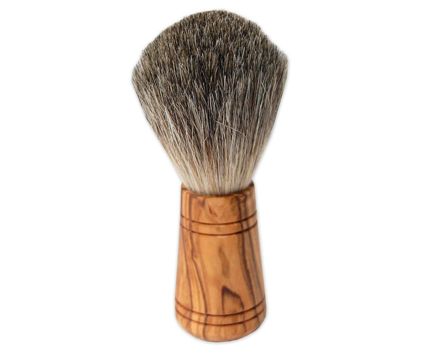 “Sir George” badger hair shaving brush with olive wood handle