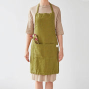 Linen Tales Daily Apron- Moss Green