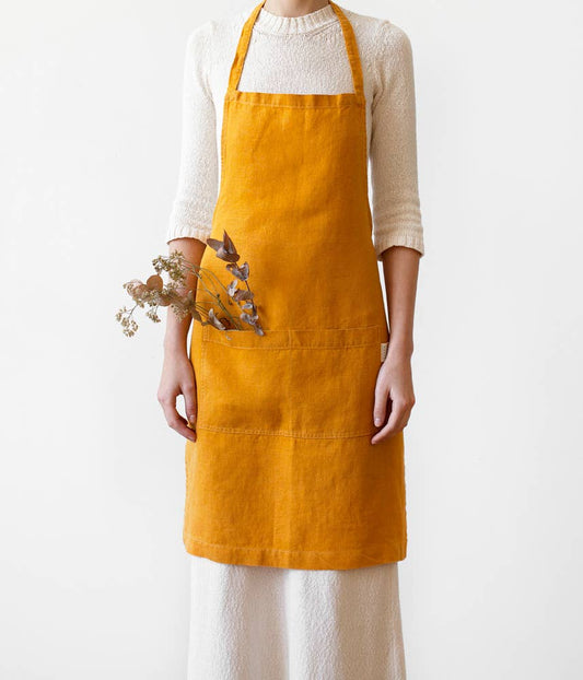 Mustard Daily Linen Apron