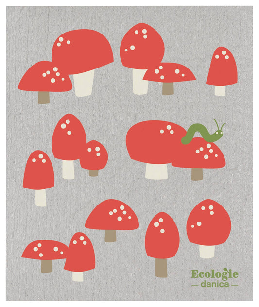 Totally Toadstools Swedish Dishcloth