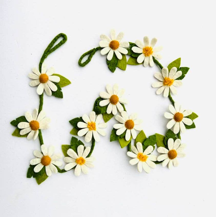 Felt Daisy Garland - 54 inches long