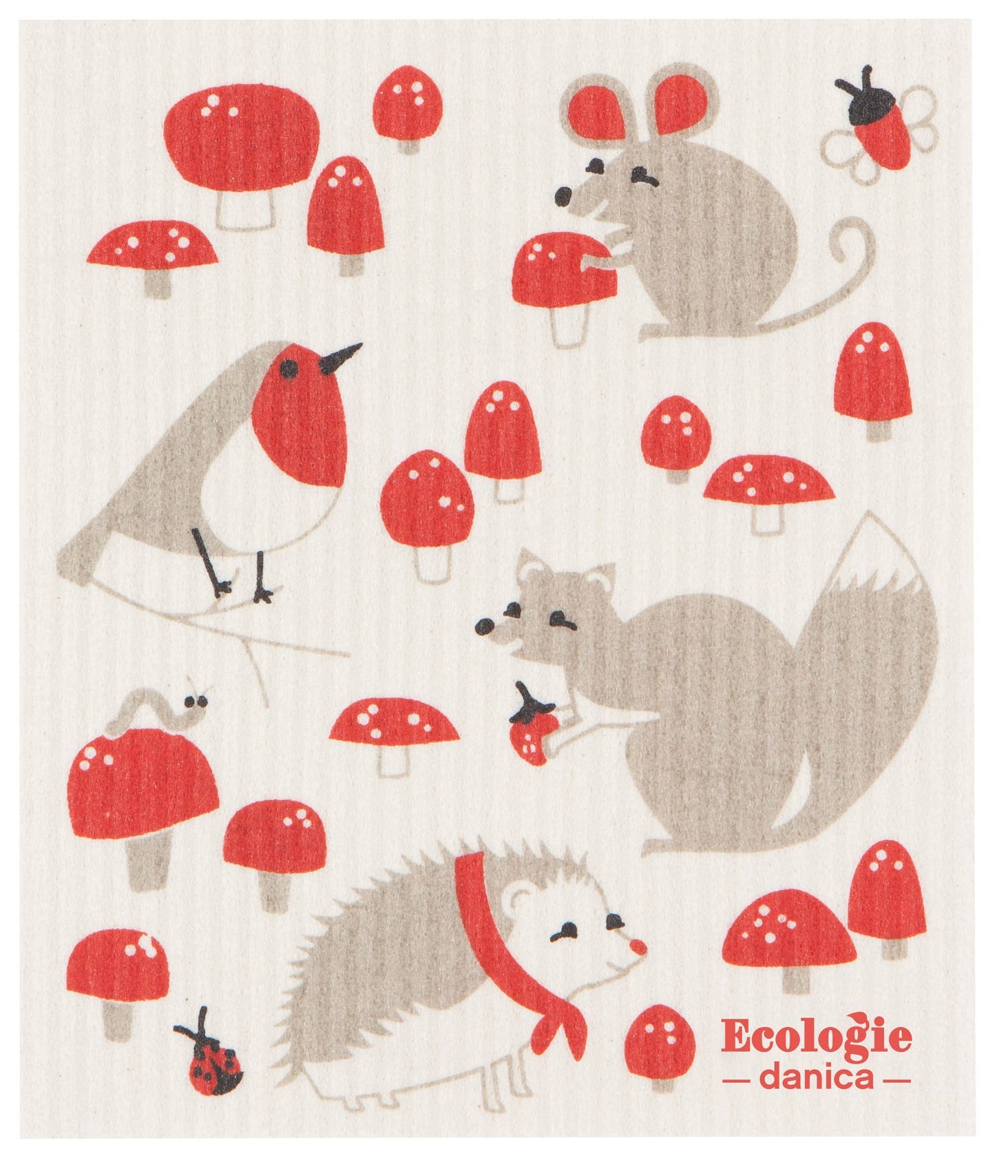 Toadstool Time Swedish Dishcloth