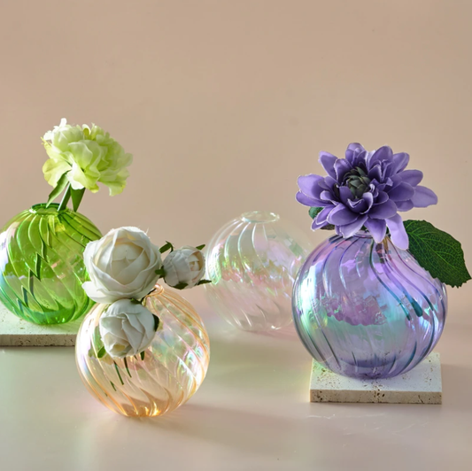 Iridescent Ball Vases