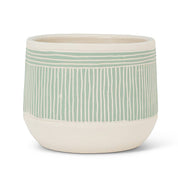 Green Large Etched Planter-6.5"D