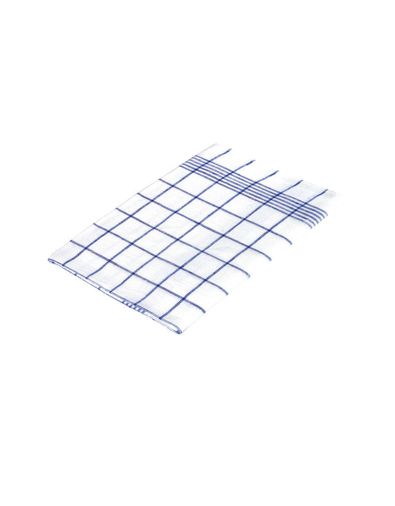 Linen Towel - Blue Checked