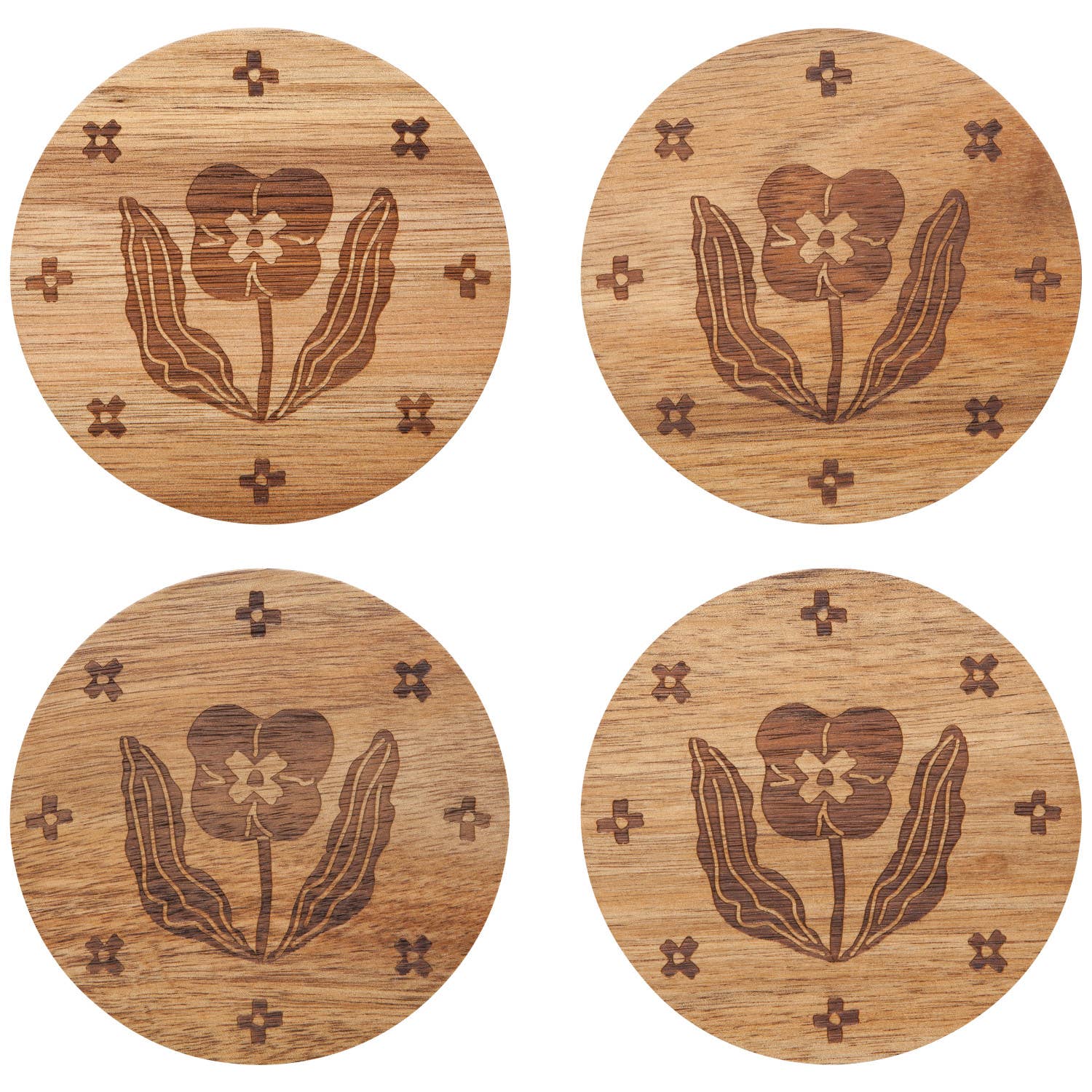 Teppi Engraved Coasters Set of 4