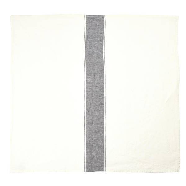 Ajaccio Linen Tea Towel, 27" x 27" - Black