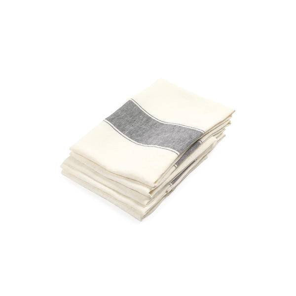 Ajaccio Linen Tea Towel, 27" x 27" - Black