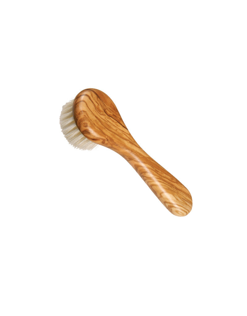 Face Brush with Handle - Olive Wood