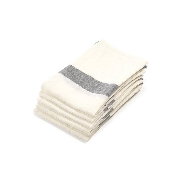 Porticcio Tea Towel, 27" x 27" - Black