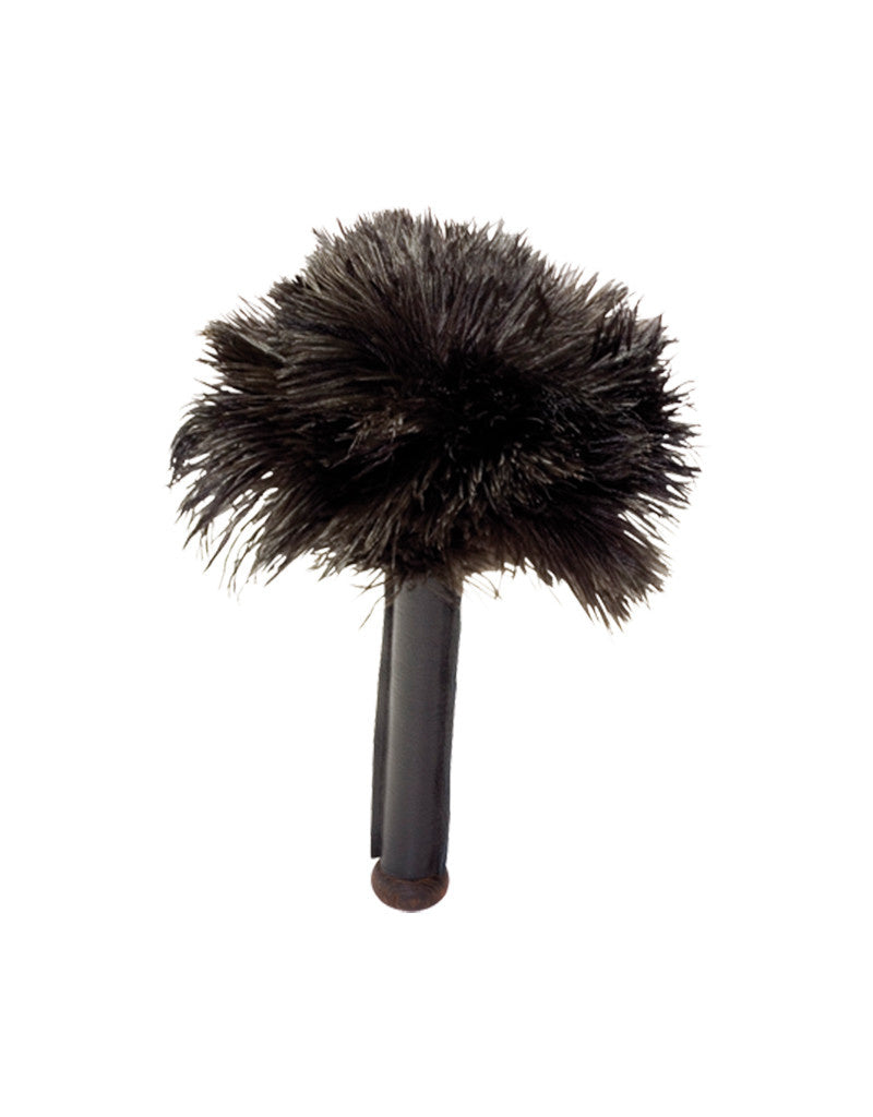 Skin Relaxer, Black Ostrich Feather with Leather Handle